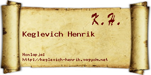 Keglevich Henrik névjegykártya