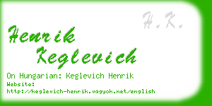 henrik keglevich business card